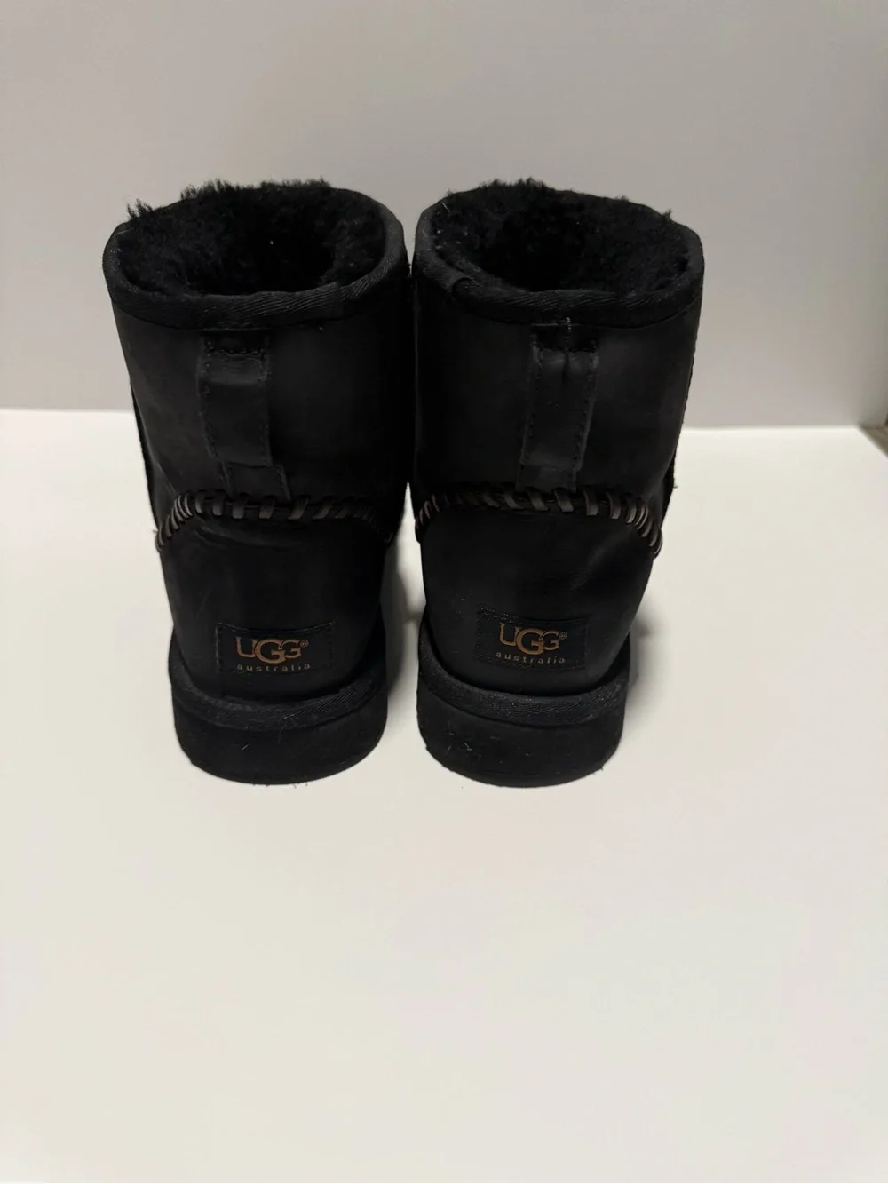 UGG Black Short Shearling Ankle Boots